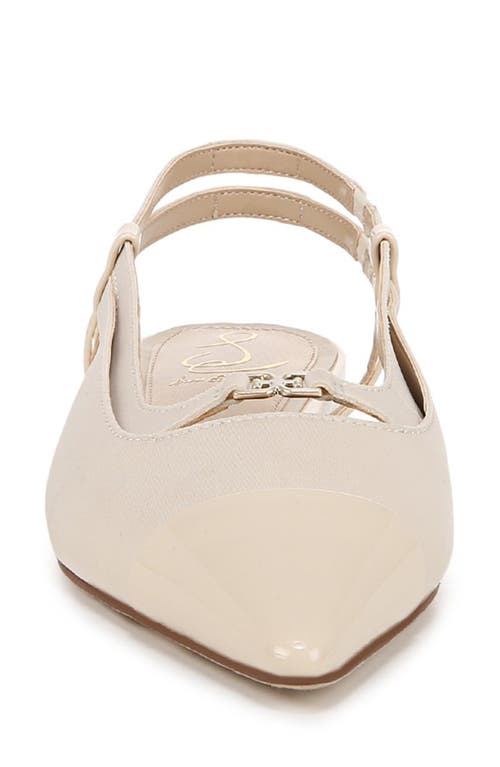 Shop Sam Edelman Cecilia Slingback Pointed Cap Toe Flat In Alpine Ivory