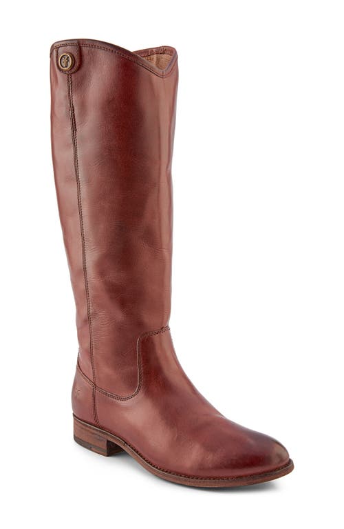Melissa Button Knee High Boot in Mahogany Leather