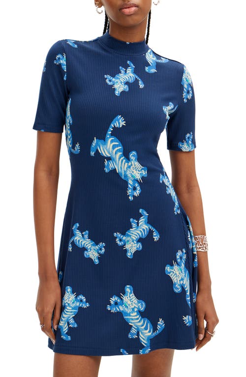 Tigers Lacroix Fit & Flare Dress in Blue