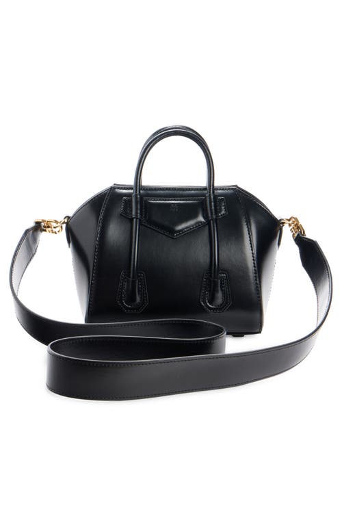 Shop Givenchy Toy Antigona Lock Leather Satchel In Black