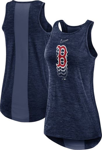Women's Nike Navy Boston Red Sox Logo Fade High Neck Performance Tank Top