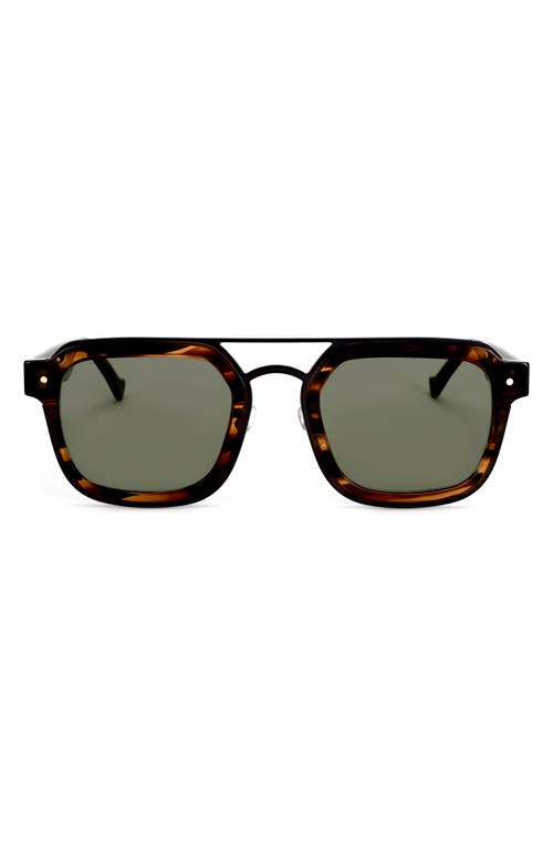 Notizia 51mm Rectangle Sunglasses in Tortoise/Green
