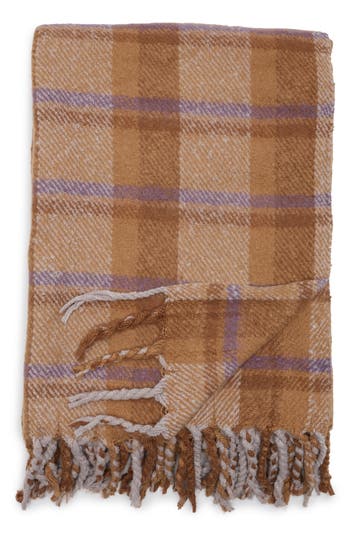Envogue Fall In Love Plaid Throw Blanket In Sand