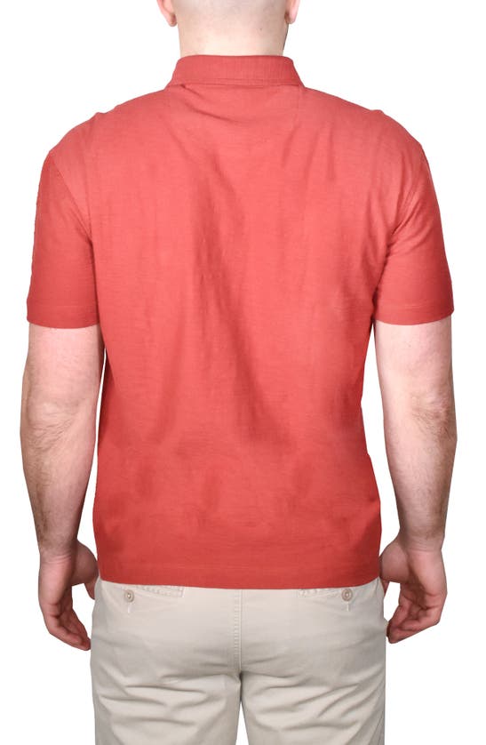 Vintage 1946 Cotton Slub Knit Polo In Cinebar