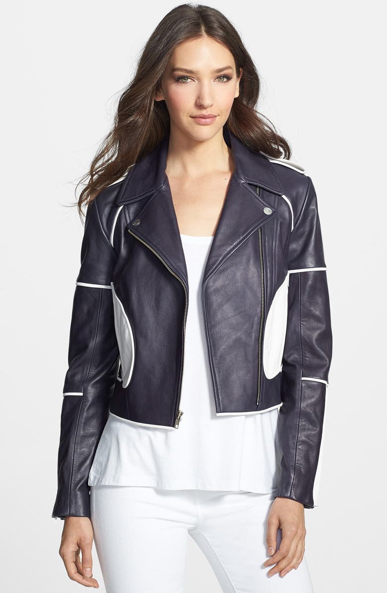Diane von Furstenberg 'Kenzie' Leather Moto Jacket | Nordstrom