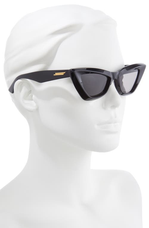 Shop Bottega Veneta 53mm Cat Eye Sunglasses In Black/grey
