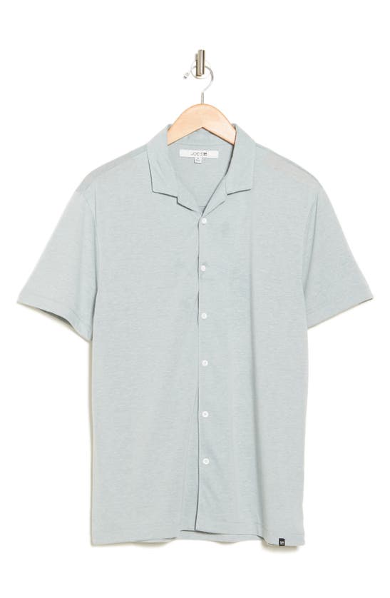 Joe's Salerm Knit Short Sleeve Button-up Shirt In Faded Blue