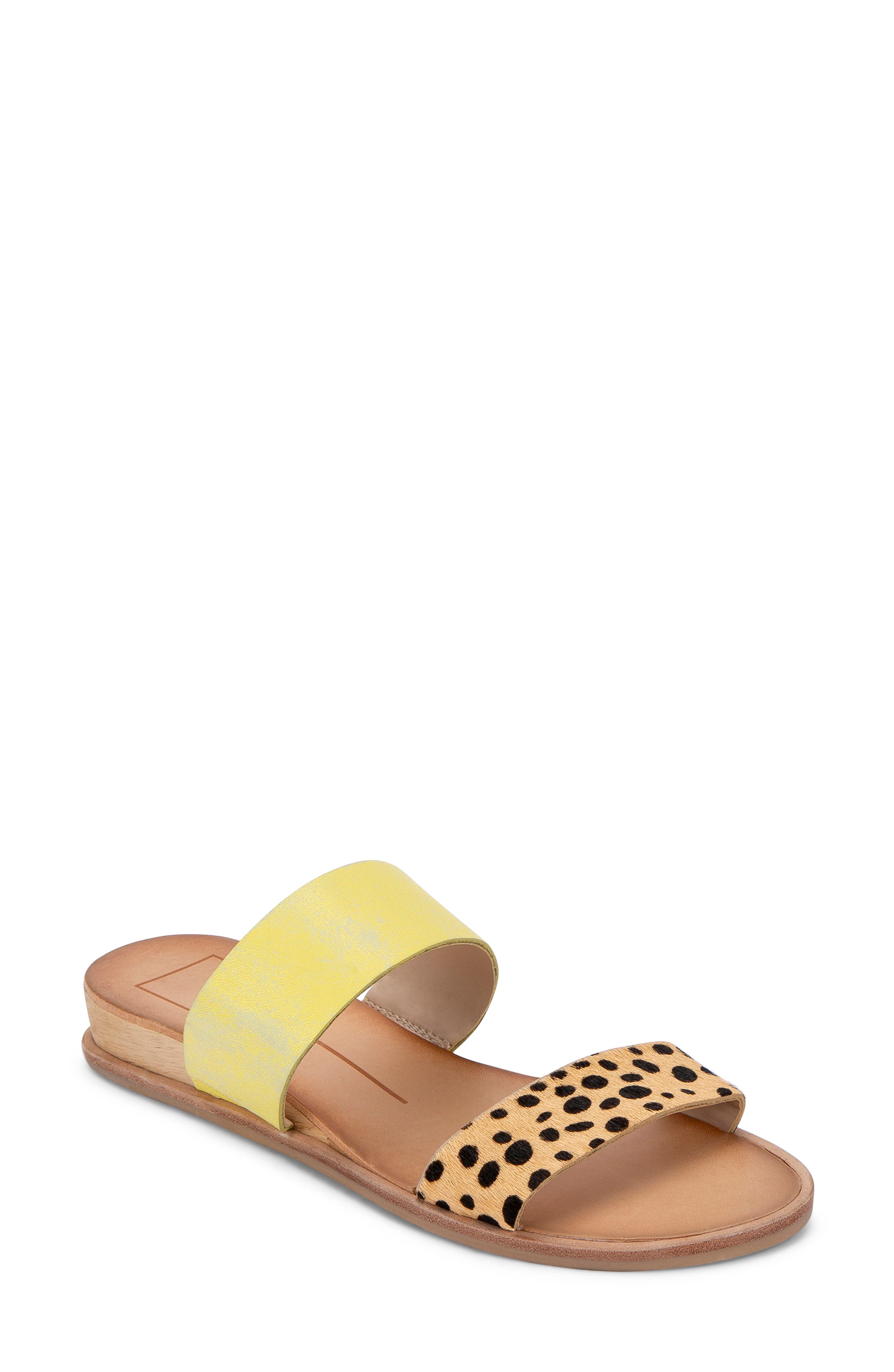 Dolce Vita 'payce' Slide Sandal In Leopard Multi Calf Hair