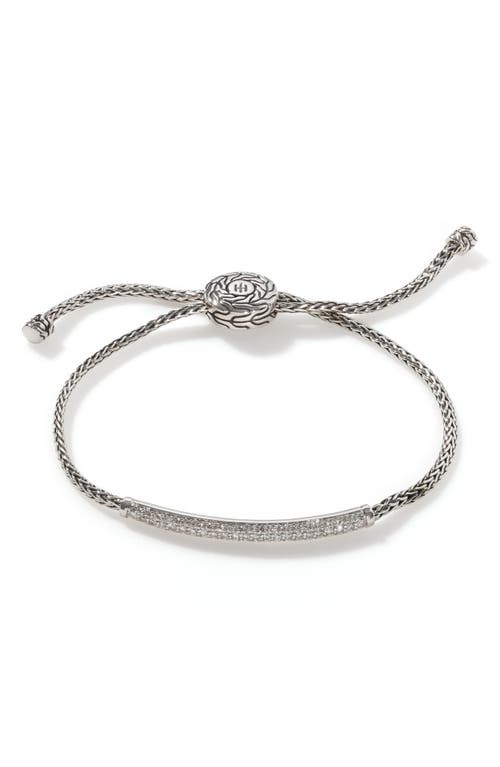John Hardy Classic Chain Pull Through Bracelet in Silver/Diamond at Nordstrom