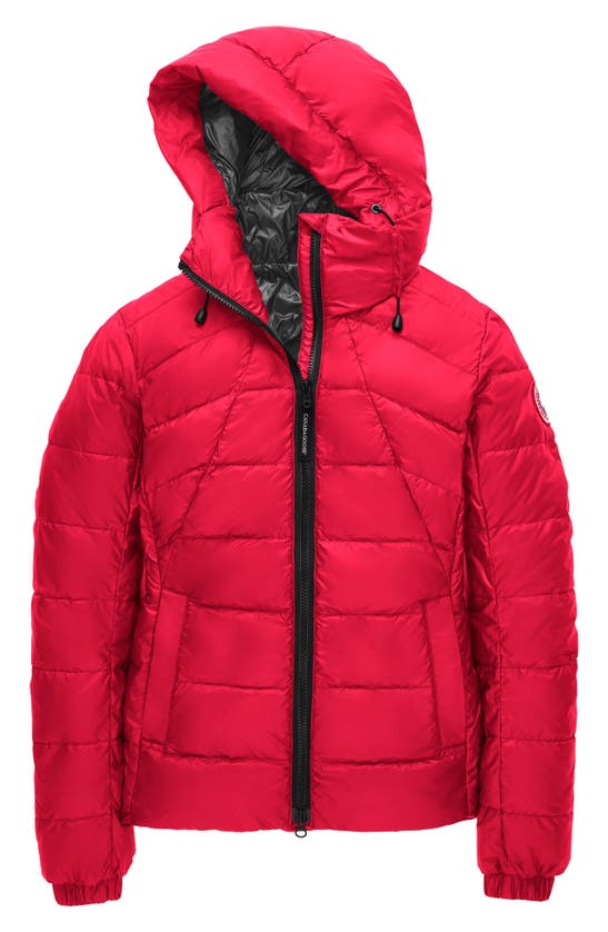 Shop Canada Goose Abbott Packable Hooded 750 Fill Power Down Jacket In Red