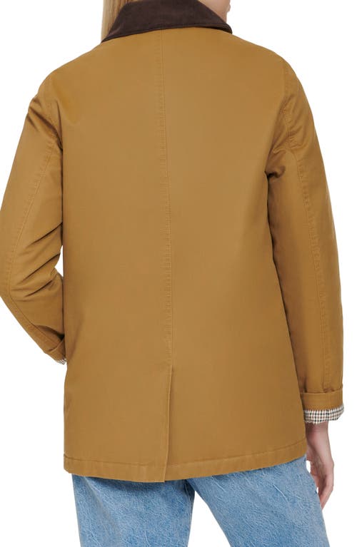 Cole Haan Coated Hunter Jacket In Khaki
