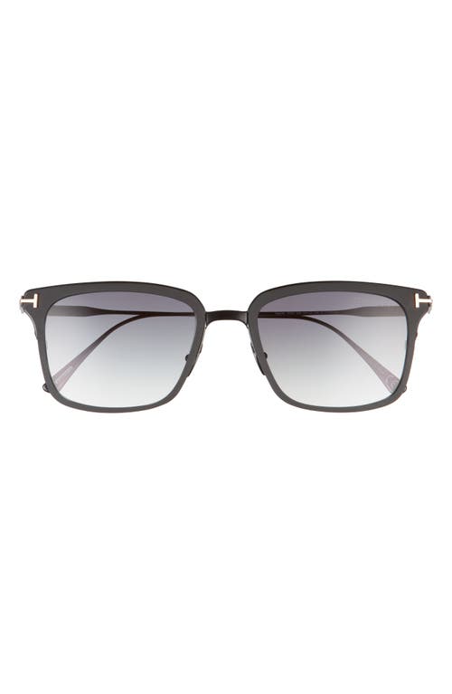 Shop Tom Ford Hayden 54mm Square Sunglasses In Matte Black/gradient Smoke