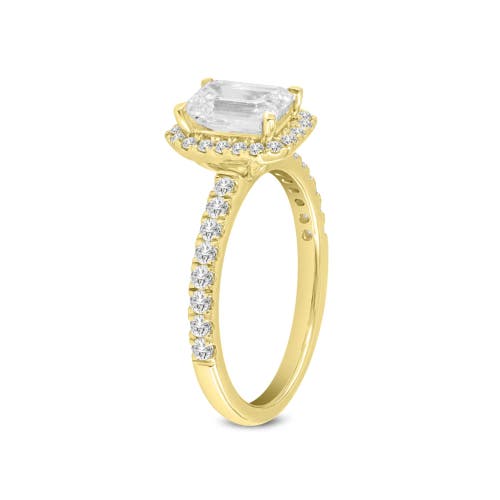 Luvmyjewelry Arpine 14k Yellow Gold Emerald Cut Lab Grown Diamond Halo Engagement Ring In 14k Yellow Gold