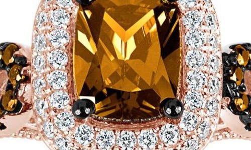 Suzy Levian Cz Engagement Ring In Light Brown