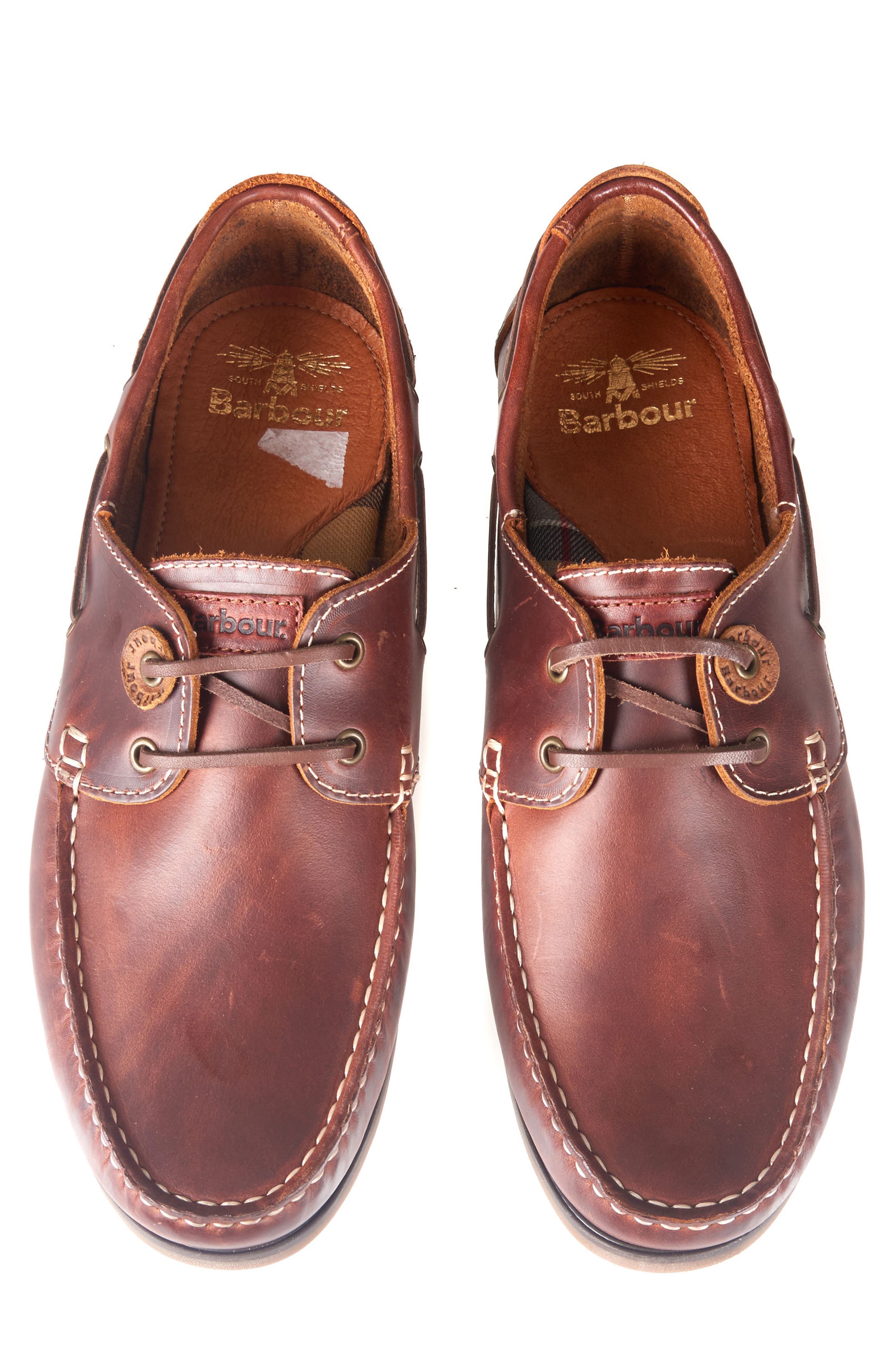 barbour capstan leather boat shoes in tan