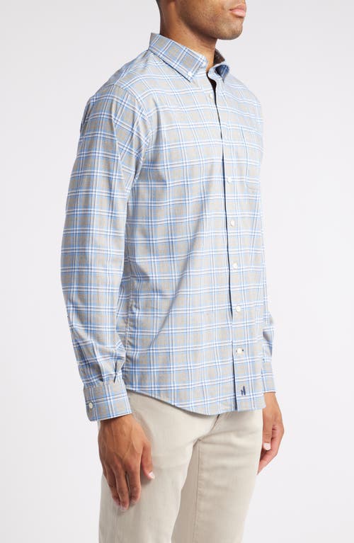 Shop Johnnie-o Scotty Plaid Performance Button-down Shirt In Navy