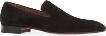 Christian Louboutin Men's Dandelion Red-Sole Leather Loafers, Roca, Men's, 12D, Loafers & Slip-Ons