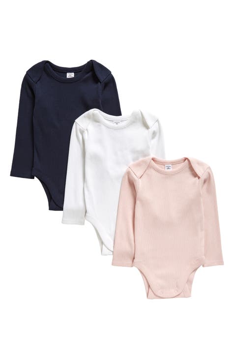 Kids' Nordstrom Grow with Me 3-Pack Organic Cotton Adjustable Bodysuits (Baby)