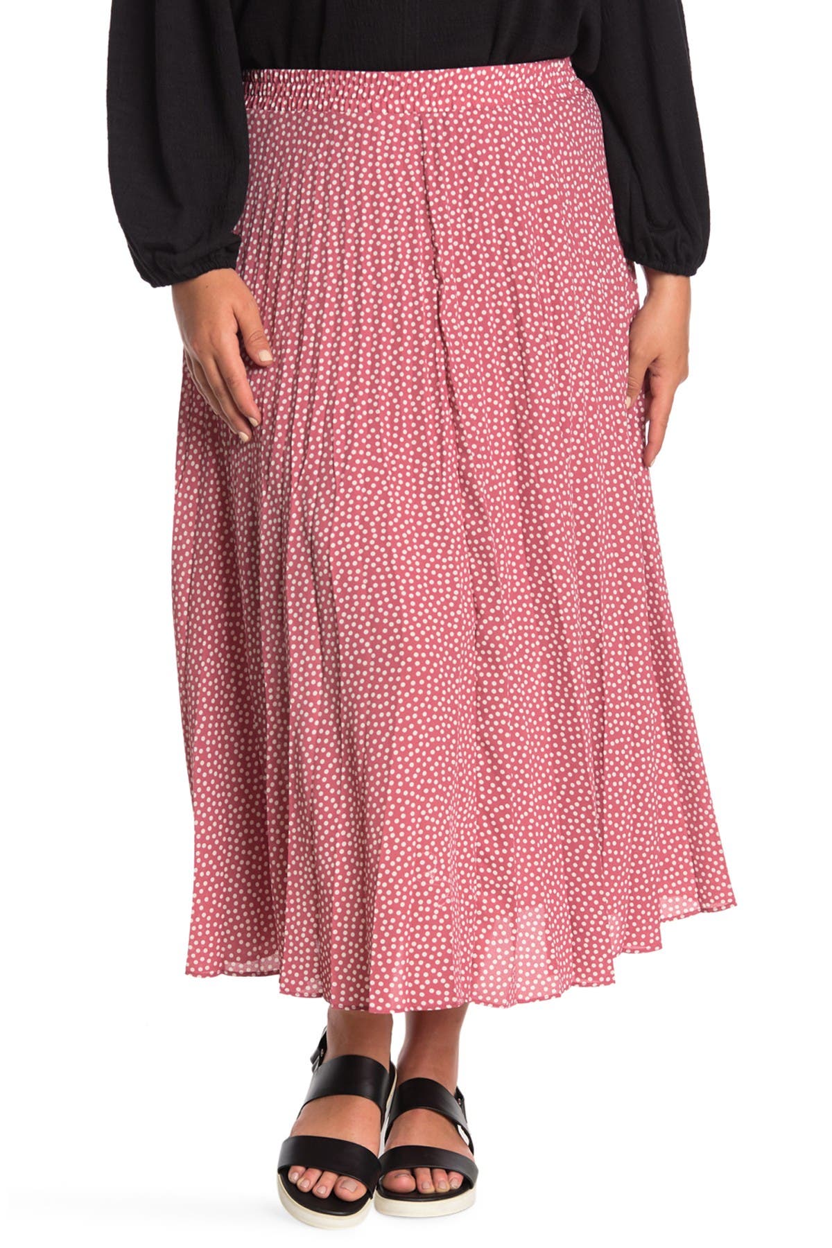 Max Studio Maxi Pleated Skirt In Bright Pink | ModeSens