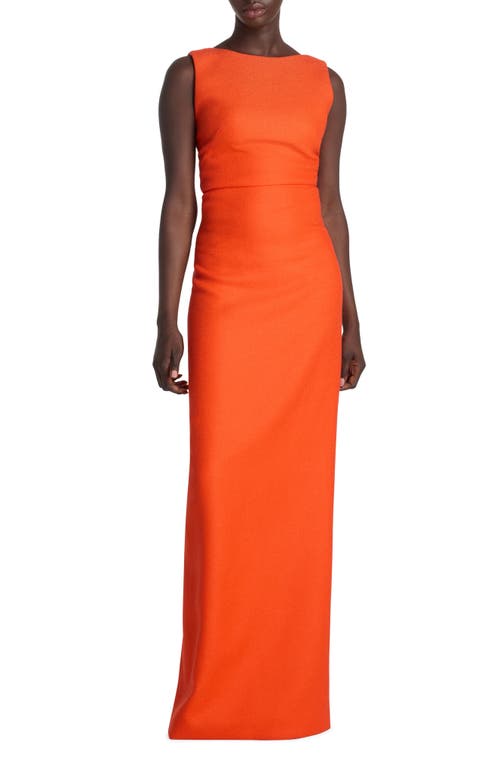 St. John Evening Cowl Back Sleeveless Wool Gown Persimmon at Nordstrom,