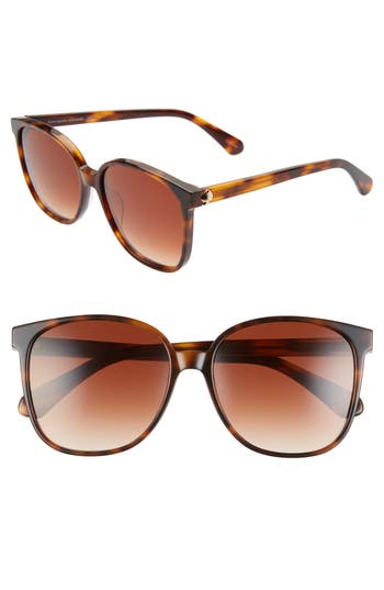 Kate Spade New York Alianna 56mm Rounded Cat Eye Sunglasses In Brown