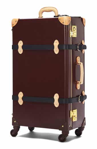The Brown Small Editor Hatbox  Linen Vintage Hat Box Luggage Cases –  Steamline Luggage