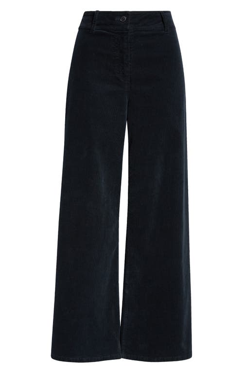 Shop Nili Lotan Megan Corduroy Wide Leg Pants In Midnight