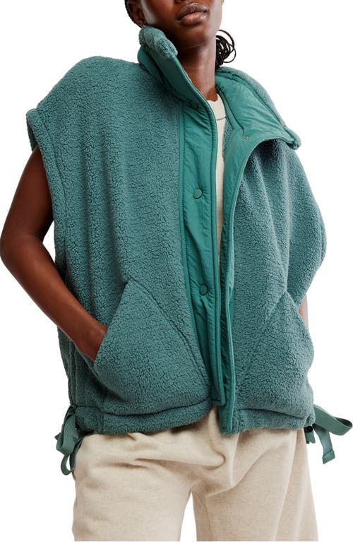 Free People Fp Movement Scout It Out Fleece Vest In Midnight Jade