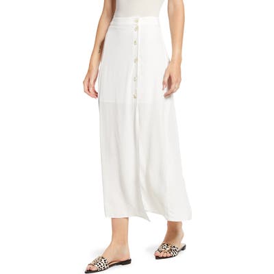 Something Navy High Waist Midi Skirt, Ivory (Nordstrom Exclusive)