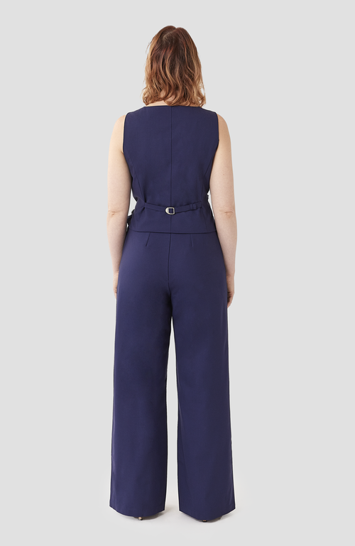 Aam The Label The Wool Wide Leg Pant For Full Hips And Thighs In Indigo