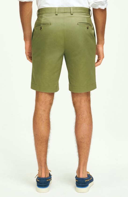 Shop Brooks Brothers Advantage Stretch Chino Shorts In Olive Green