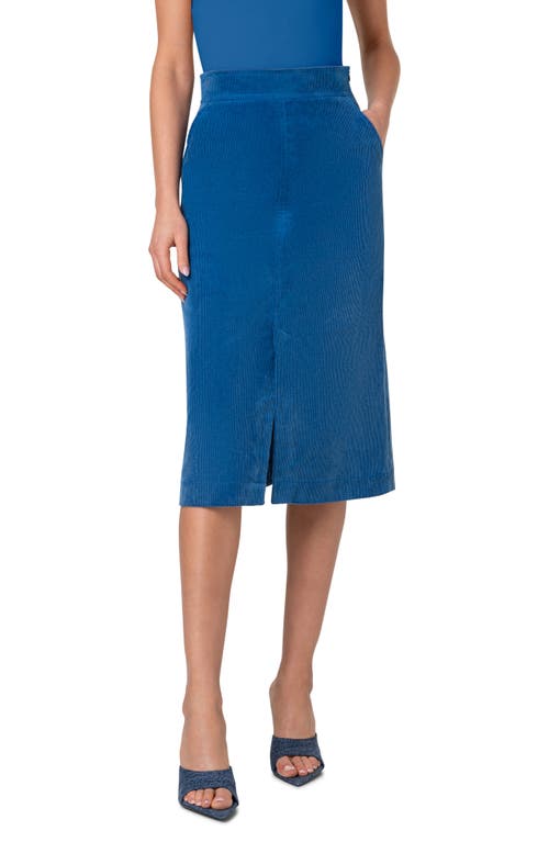 Akris Punto Corduroy A-line Midi Skirt In Blue