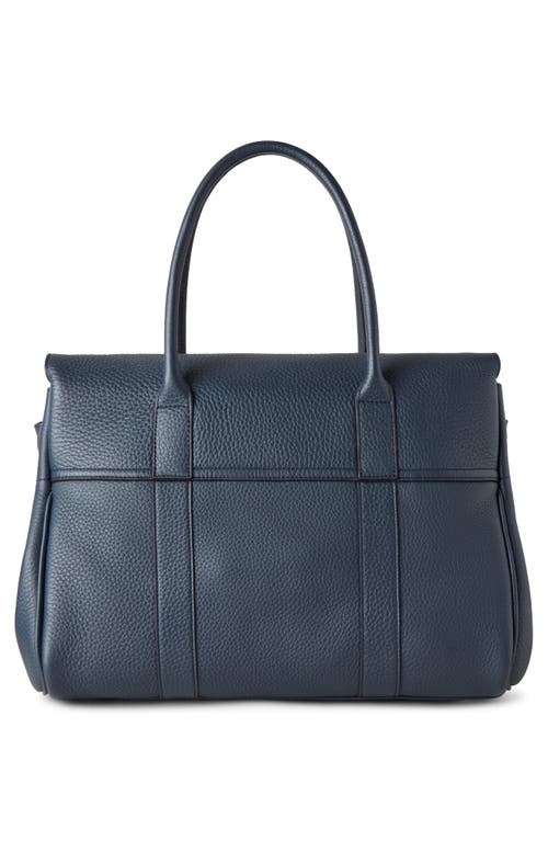 Mulberry Bayswater Grained Leather Satchel In Night Sky