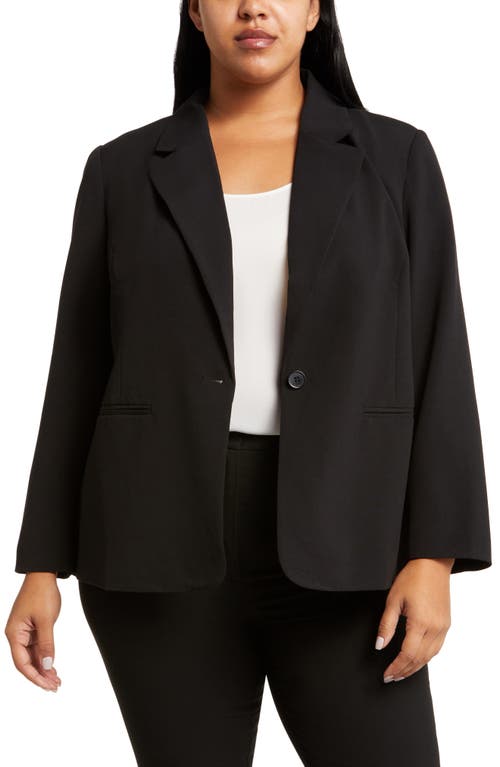 halogen(r) Single Button Longline Blazer Rich Black at Nordstrom,