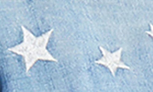 Billy T Hello Sunshine Embroidered Denim Button-up Shirt In Washed Blue