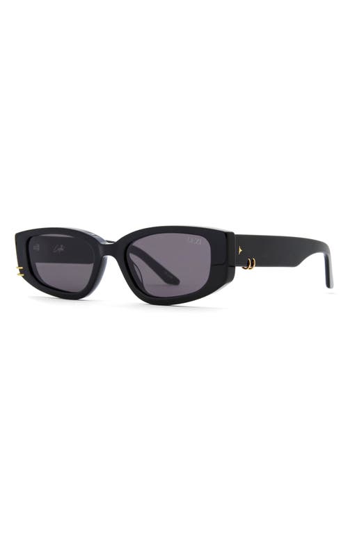 Dezi Cuffed 53mm Square Sunglasses In Black/gold Midnight Smoke