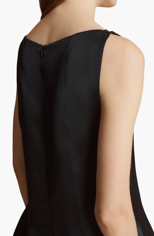 Shop Khaite Mags Sleeveless Silk Dress In Black