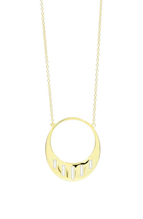 Freida Rothman Radiance Open Pendant Necklace In Gold