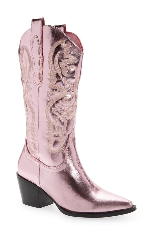 Billini Danilo Western Boot in Pink Metallic