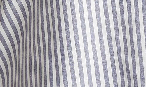 Shop Max Studio Stripe Popover Tunic In Indigo/black Framed Stripe