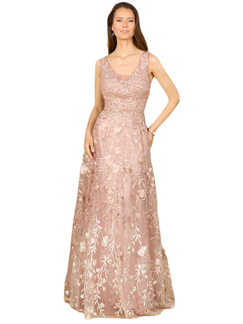 Shop Lara New York Ombre Lace Ballgown In Blush