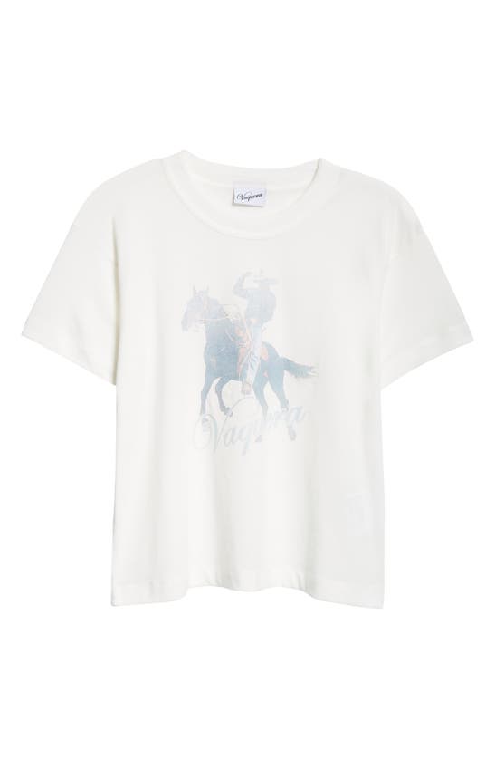 Shop Vaquera Cowboy Cotton Graphic T-shirt In White