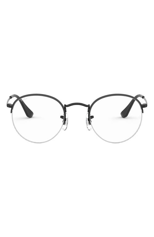 Ray-Ban 51mm Round Optical Glasses in Shiny Black at Nordstrom