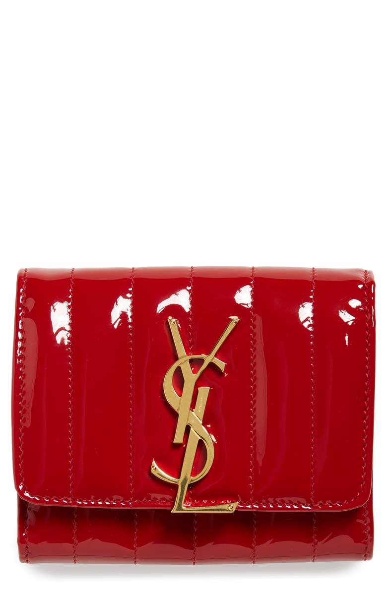 Saint Laurent Vicky Patent Leather Trifold Wallet Nordstrom