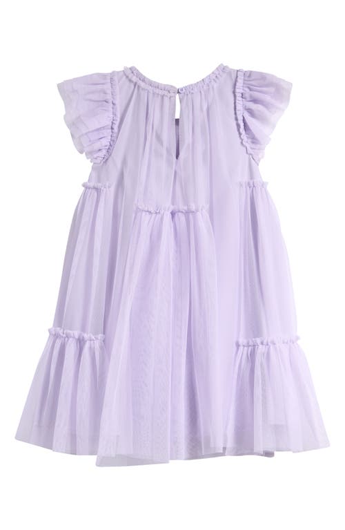 Shop Nordstrom Kids' Tiered Mesh Dress In Purple Petal