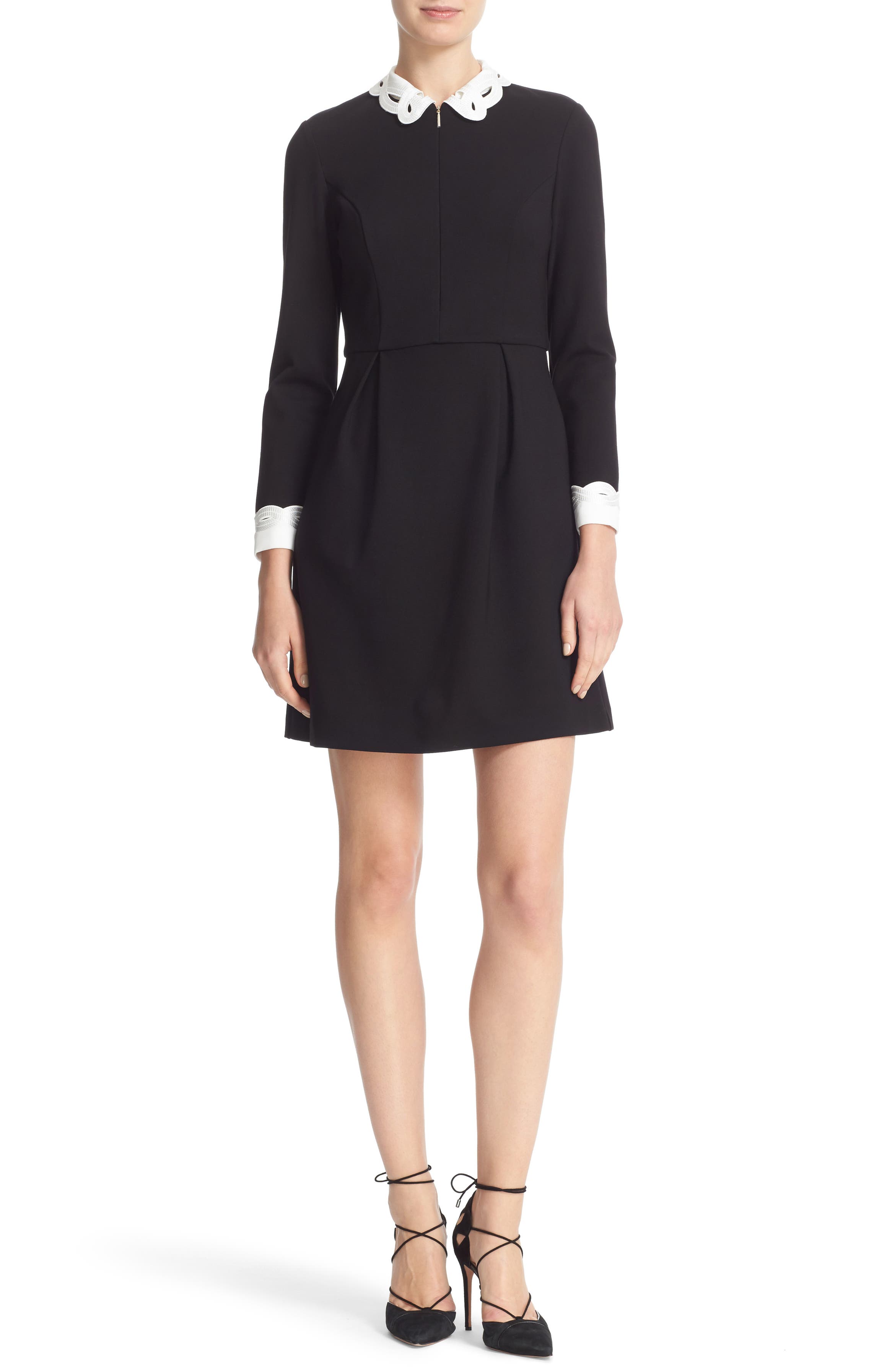 Ted Baker London Embroidered Collar Fit & Flare Dress | Nordstrom