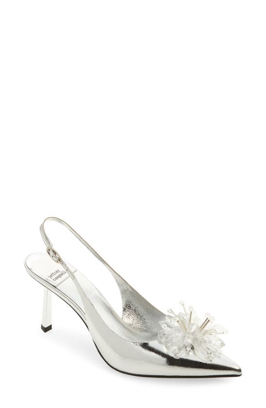 Shop Jeffrey Campbell Gambol Slingback Pointed Toe Pump In Silver Clear