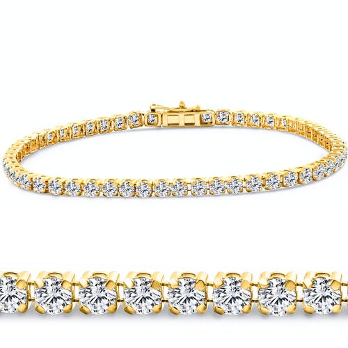 Shop Bliss Diamond Diamond Tennis Bracelet 7" 14k Gold Lab Grown In Yellow Gold - 3ct