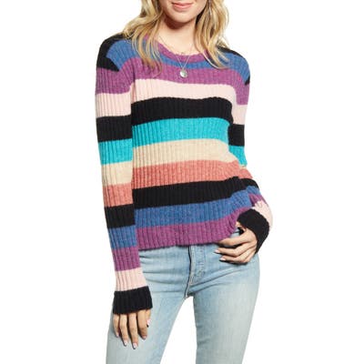 Rails Kylie Stripe Alpaca & Merino Wool Blend Sweater, Black