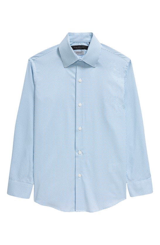Andrew Marc Kids' Dress Shirt In White/ Blue